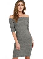 Oasap Off Shoulder 3/4 Sleeve Party Dress