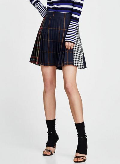 Oasap Fashion Plaid Mini Pleated Skirt