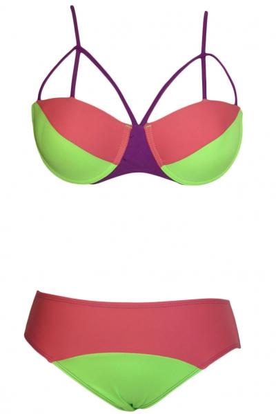 Oasap Triple Colorblocks High-waisted Bikini