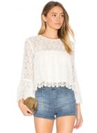 Oasap Fashion Floral Lace Pullover Blouse