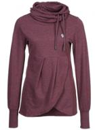 Oasap Women's Solid Color Turtleneck Asymmetric Front Knit Sweatshirt