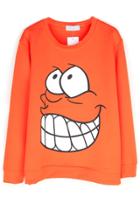 Oasap Orange Cartoon Print Sweatshirt