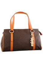 Oasap Elegant Floral Printing Rectangle Handbag With Beading Pendant