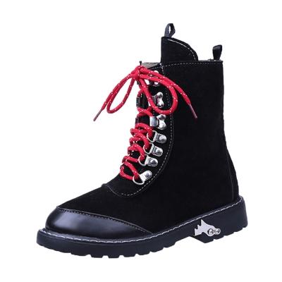 Oasap Block Heels Round Toe Lace Up Martens Boots