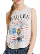 Oasap Women Eagle American Flag Printed Side Bow Tank