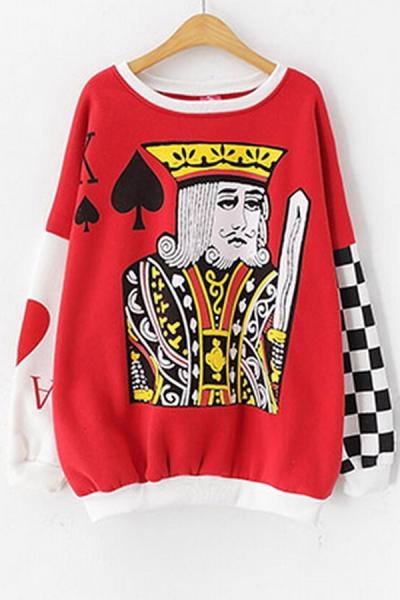 Oasap Poker Face Sweatshirt