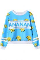 Oasap Cute Banana Print Sweatshirt