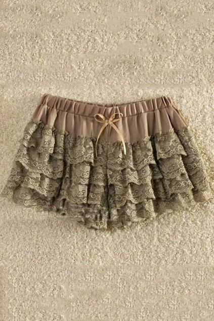 Oasap Sexy Lace Shorts With Medium Waistline