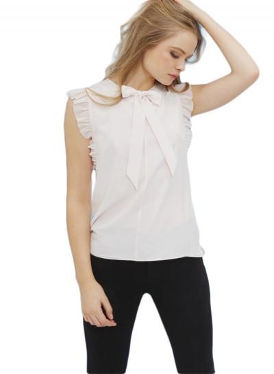 Oasap Preppy Style Bow Tie Blouse