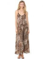 Oasap Maxi V Neck Leopard Dress With Adjustable Sashes