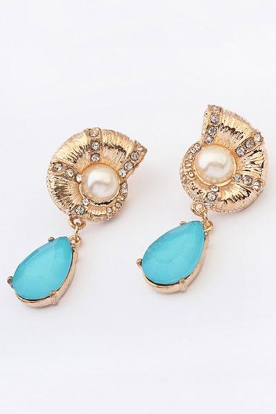 Oasap Snail Pattern Drop Earrings