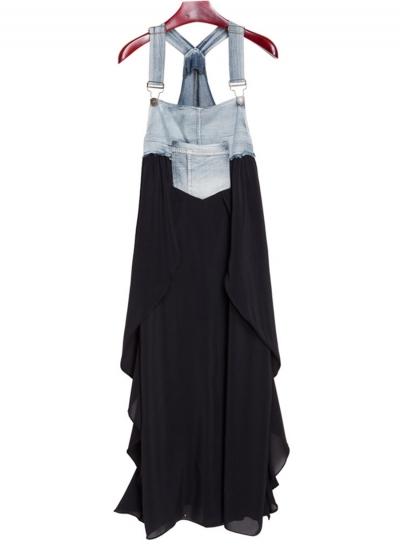 Oasap Sleeveless Backless Irregular Hem Overall Dress