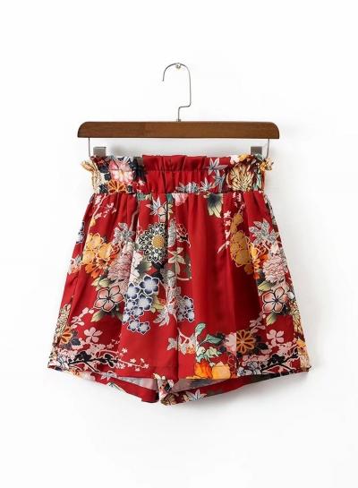 Oasap High Waist Floral Print Shorts