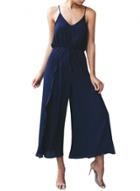 Oasap Women's Fashion Spaghetti Strap Drawstring Waist Slit Wide-leg Jumpsuit