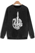 Oasap Finger Wash Fleece Sweatshirt