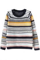 Oasap National Wind Print Pullover Sweater