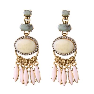 Oasap Beautiful Synthetic Stone Tassel Earrings