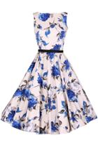 Oasap Retro Floral Print Sleeveless Design A-line Dress