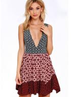 Oasap Double V Neck Sleeveless Floral Printed Mini Dress