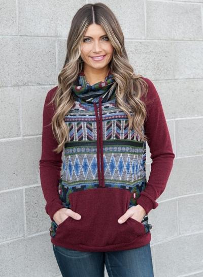 Oasap Fashion Long Sleeve Pullover Sweatshirt With Pocket