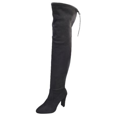 Oasap Solid Color Pointed Toe Stiletto Heels Over-the-knee Boots