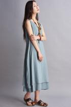 Oasap Essential Solid Sleeveless Linen Midi Long Dress