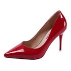 Oasap Solid Color Slip-on Stiletto Heels Pointed Toe Pumps