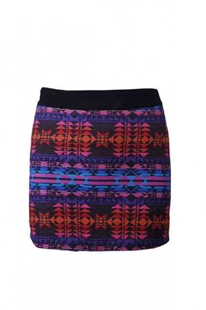 Oasap Retro Totem Print Skirt