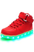 Oasap Rechargeable Led Light-up Lace Up Flat Sneakers