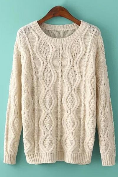Oasap Sweet Solid Ribbed High Low Sweater