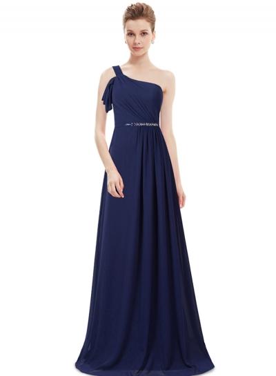 Oasap Women's Elegant Oblique Shoulder Slim Fit Prom Dress