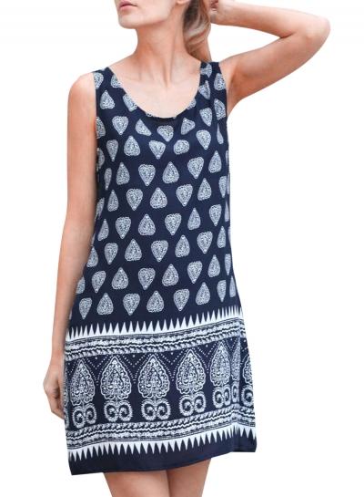 Oasap Women's National Wind Print Sleeveless Loose Fit Dress