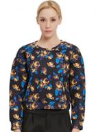Oasap Women's Floral Graphic Round Neck Knit Sweatshirt