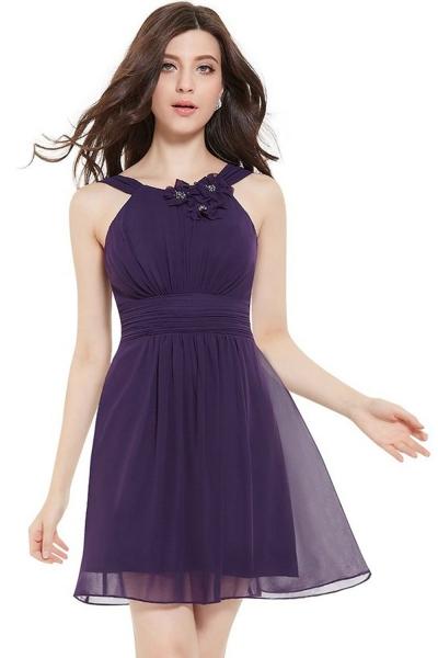 Oasap Ruched Bust Empire Waist Short Bridesmaids Dress