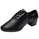 Oasap Breathable Leather Lace-up Latin Dance Shoes