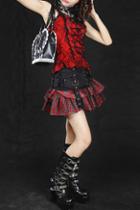 Oasap Gothic Lolita Style Pleated Skirt With Detachable Bodycon Belt