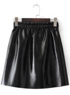 Oasap Black Pu Leather Mini Skirt