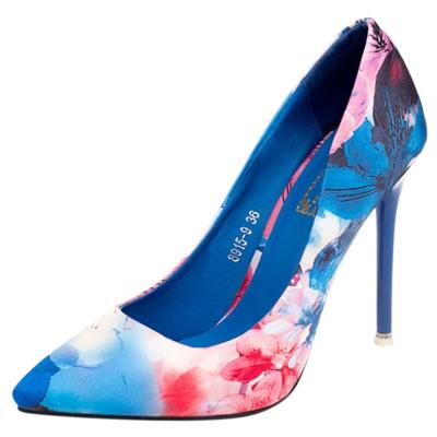 Oasap Pointed Toe Floral Stiletto Slip On Pumps