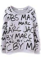 Oasap Alphabet Print Woman Sweatshirt