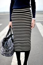 Oasap Elegant High Waistline Transverse Striped Skirt