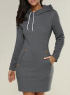 Oasap Long Sleeve Bodycon Slim Fit Casual Hoodie Dresses