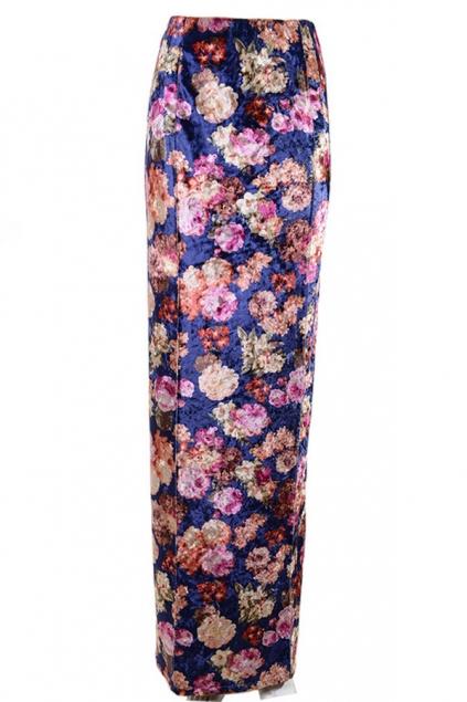 Oasap Vintage Birdie Plaided Cheongsam Skirt