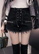 Oasap Casual High Waist Lace-up Front Shorts