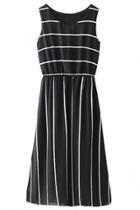 Oasap Awesome Striped Sleeveless Midi Dress