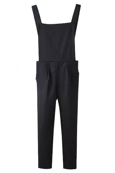 Oasap Must-have Solid Black Jumpsuits