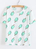 Oasap Short Sleeve Ice-lolly Printed Pullover Casual Tee