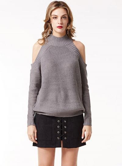 Oasap Off Shoulder Long Sleeve Loose Sweater
