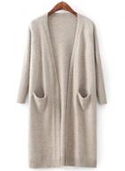 Oasap Long Sleeve Open Front Solid Cardigan