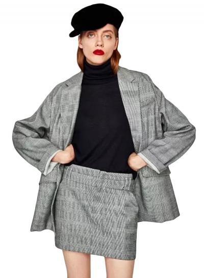 Oasap Fashion High Waist A-line Checked Skirt