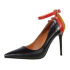 Oasap Stiletto Heels Ankle Strap Color Block Pointed Toe Pumps